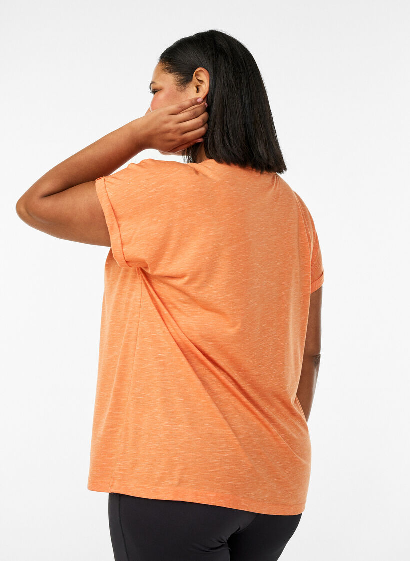 L&oslash;s tr&aelig;nings t-shirt med korte &aelig;rmer, Orange, Model image number 2