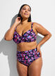 H&oslash;jtaljet bikinitrusse med m&oslash;nster, Lilla, Model image number 0