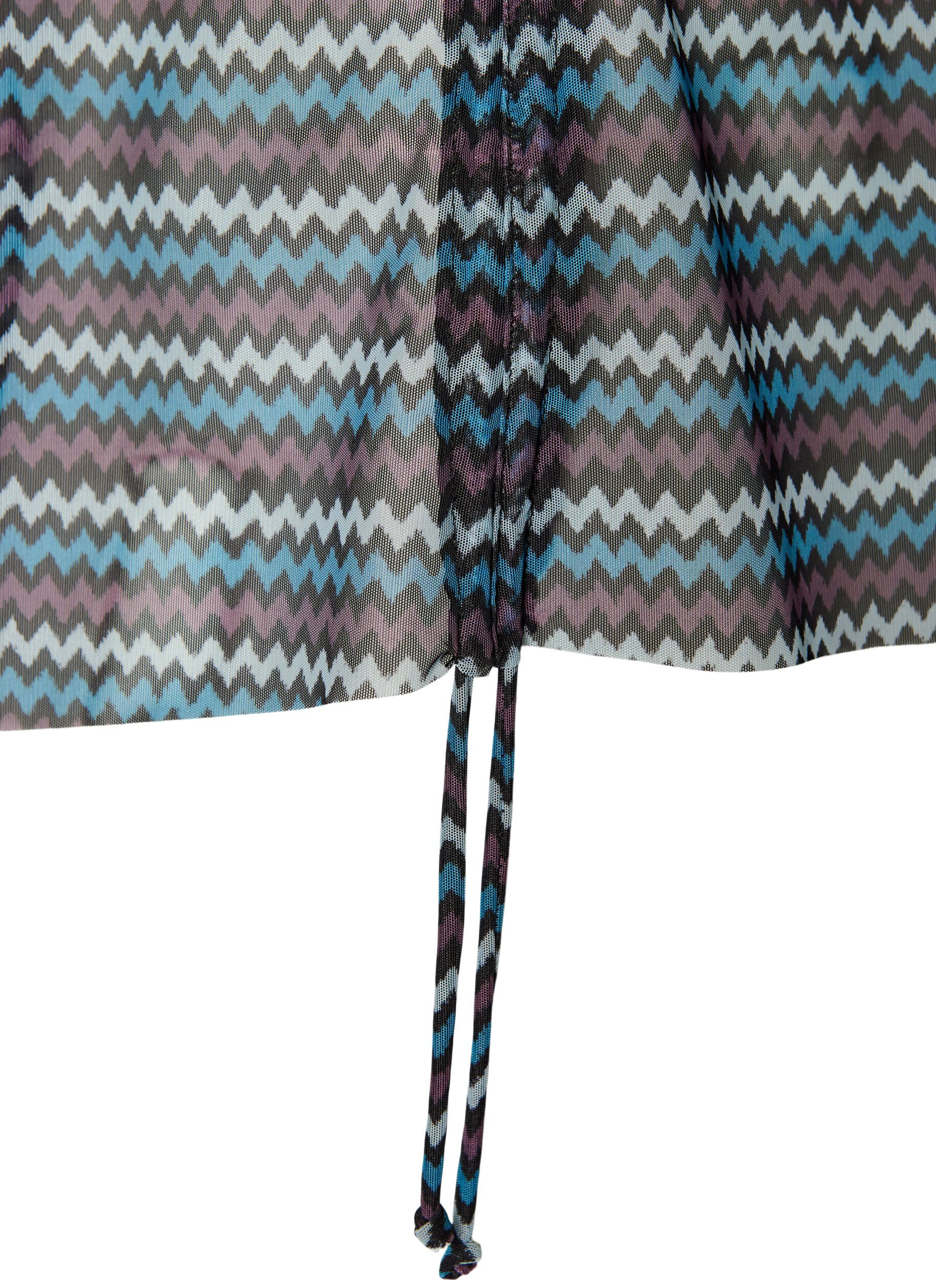 ZizziM&oslash;nstret tankinitop med b&oslash;jle og krydsede stropper, Bl&aring;, Packshot image number 3