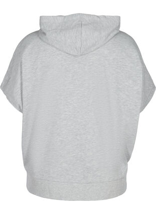 Kortærmet sweatshirt med lynlås, Light Grey Melange, Packshot image number 1