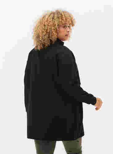 Lang sweatshirt med lomme og lynlås, Black, Model image number 1