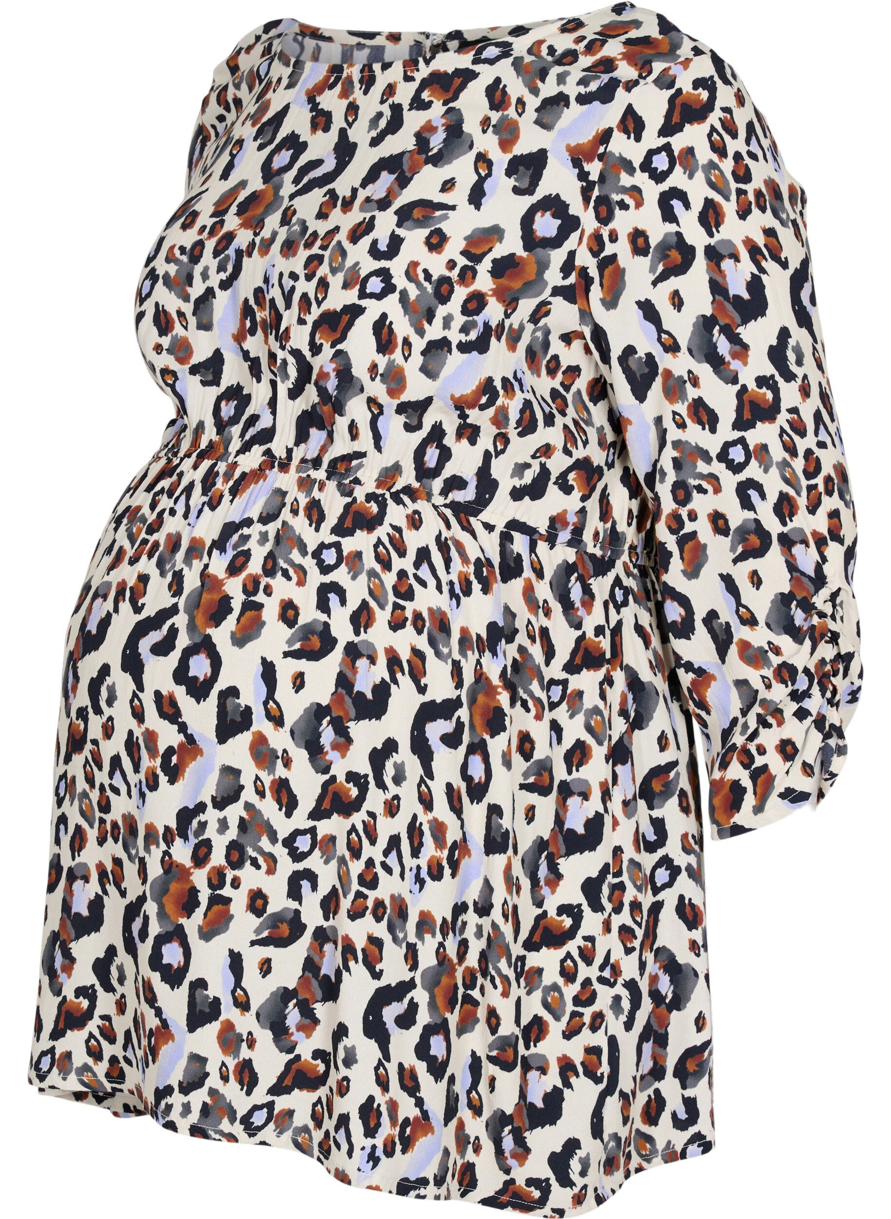Zizzi Graviditets bluse i viskose med print, White Leo Print , Packshot image number 0