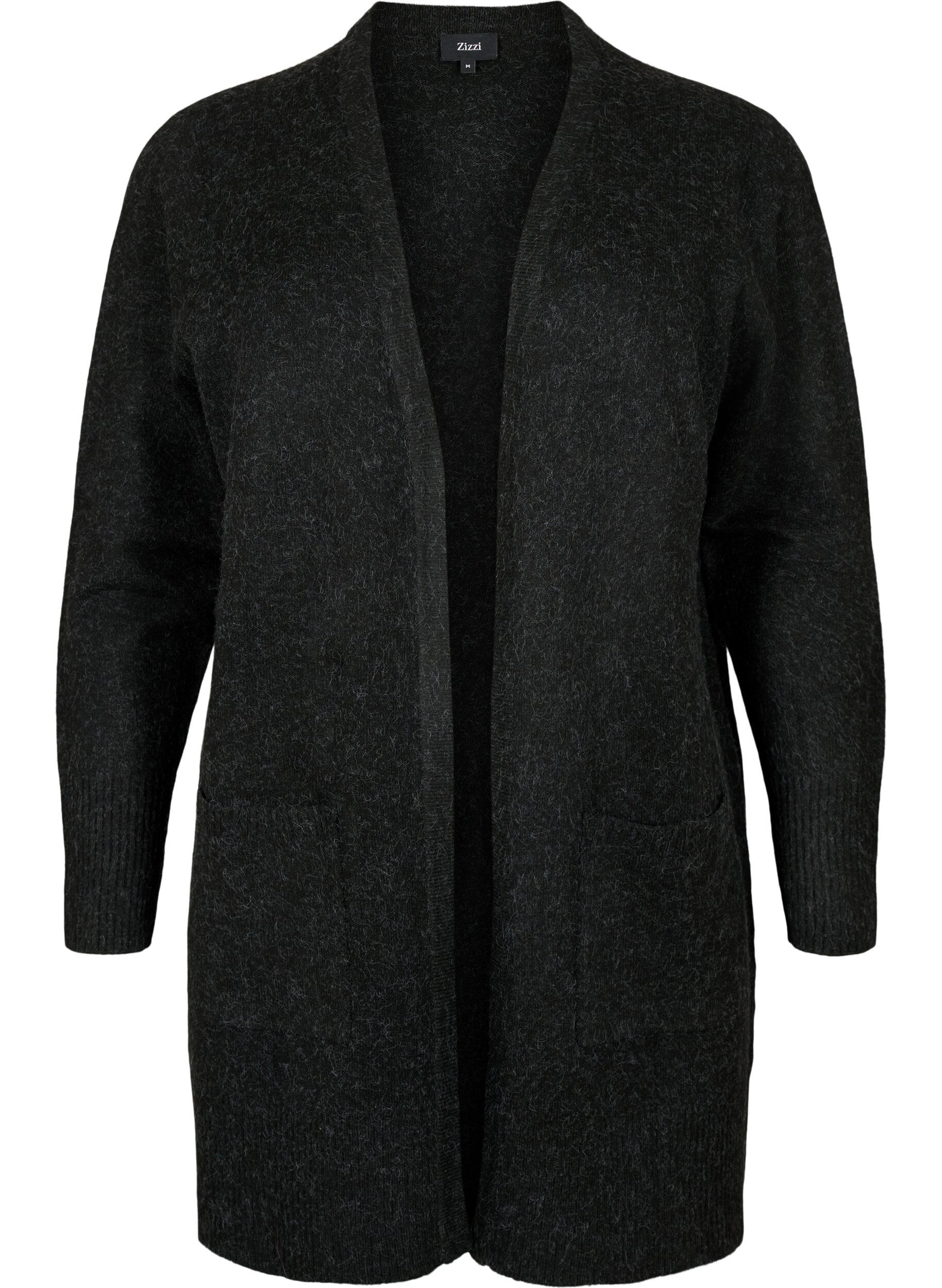 Meleret strik cardigan med lommer