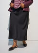 Satin midi-nederdel, Sort, Model image number 3