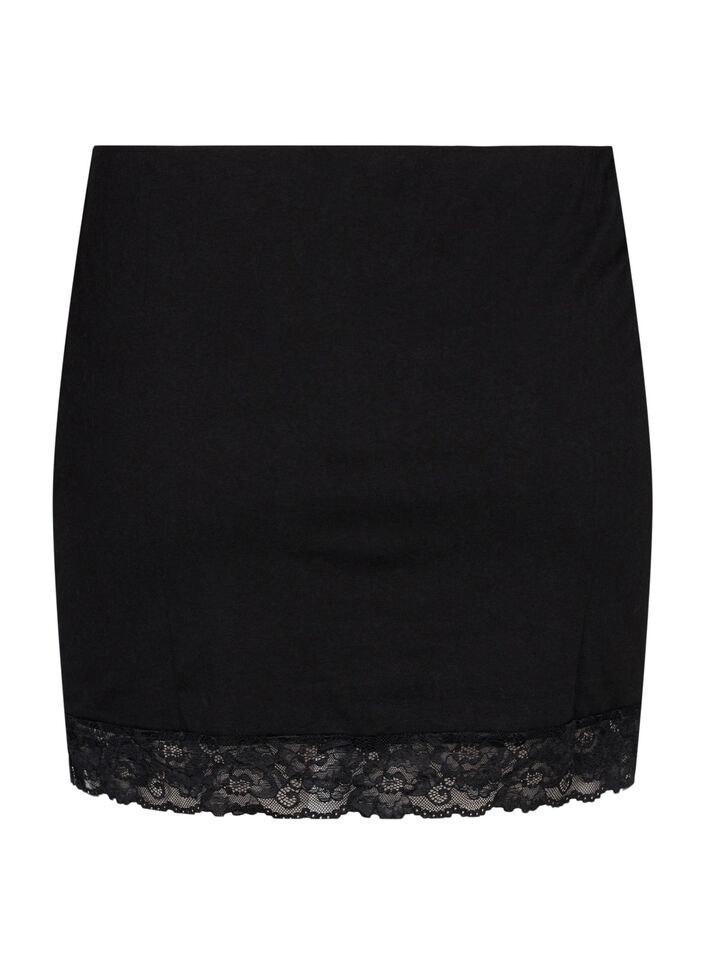 2-pak toppe forlænger med blondekant, Black/Black, Packshot image number 1