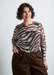 Meshbluse med print, Brun, Model image number 0
