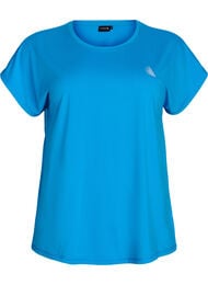 Ensfarvet tr&aelig;nings t-shirt, Bl&aring;