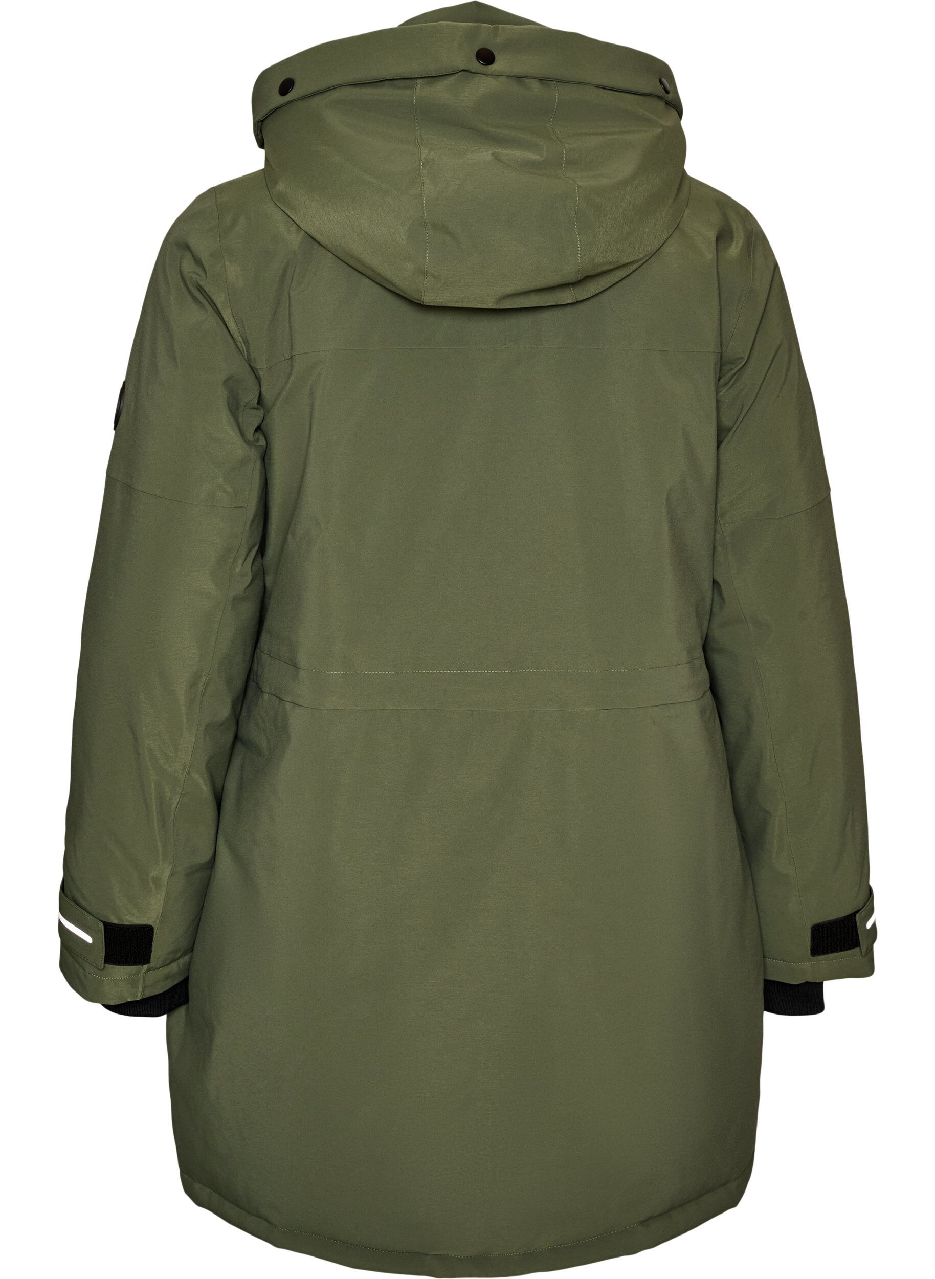 ZizziVandafvisende parka med h&aelig;tte og funktionelle detaljer, Gr&oslash;n, Packshot image number 1