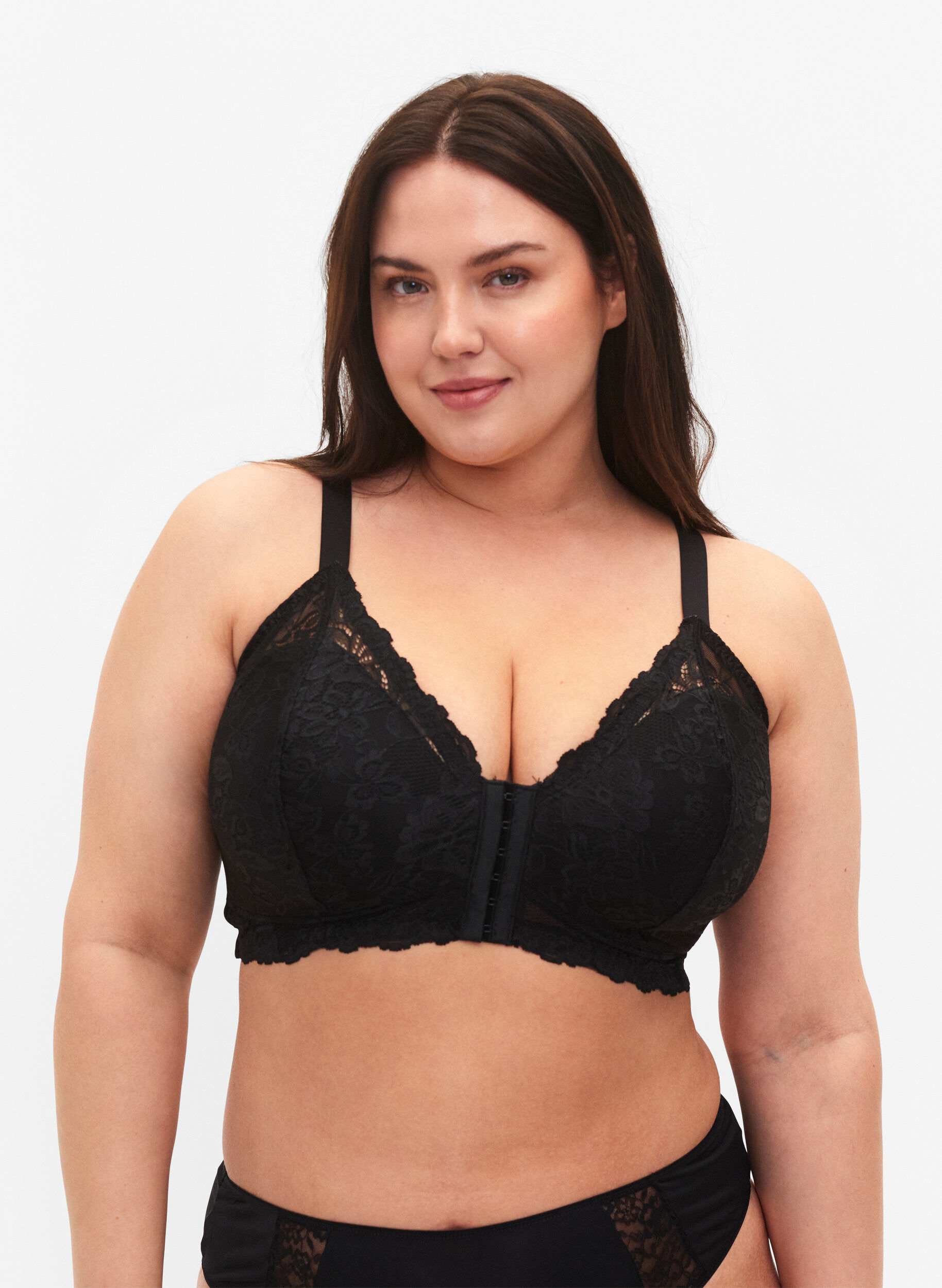 Zizzi Blonde bh med frontlukning, Black, Model image number 0
