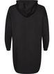 Lang hoodie-cardigan med lynl&aring;s, Sort, Packshot image number 1