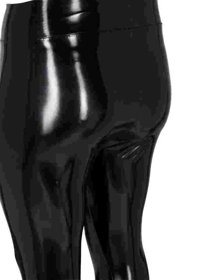 Wet look leggings, Black Shiny, Packshot image number 3