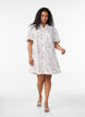 Kjole i bomuld med blomsterprint og broderie anglaise, Vanilla, Model image number 1