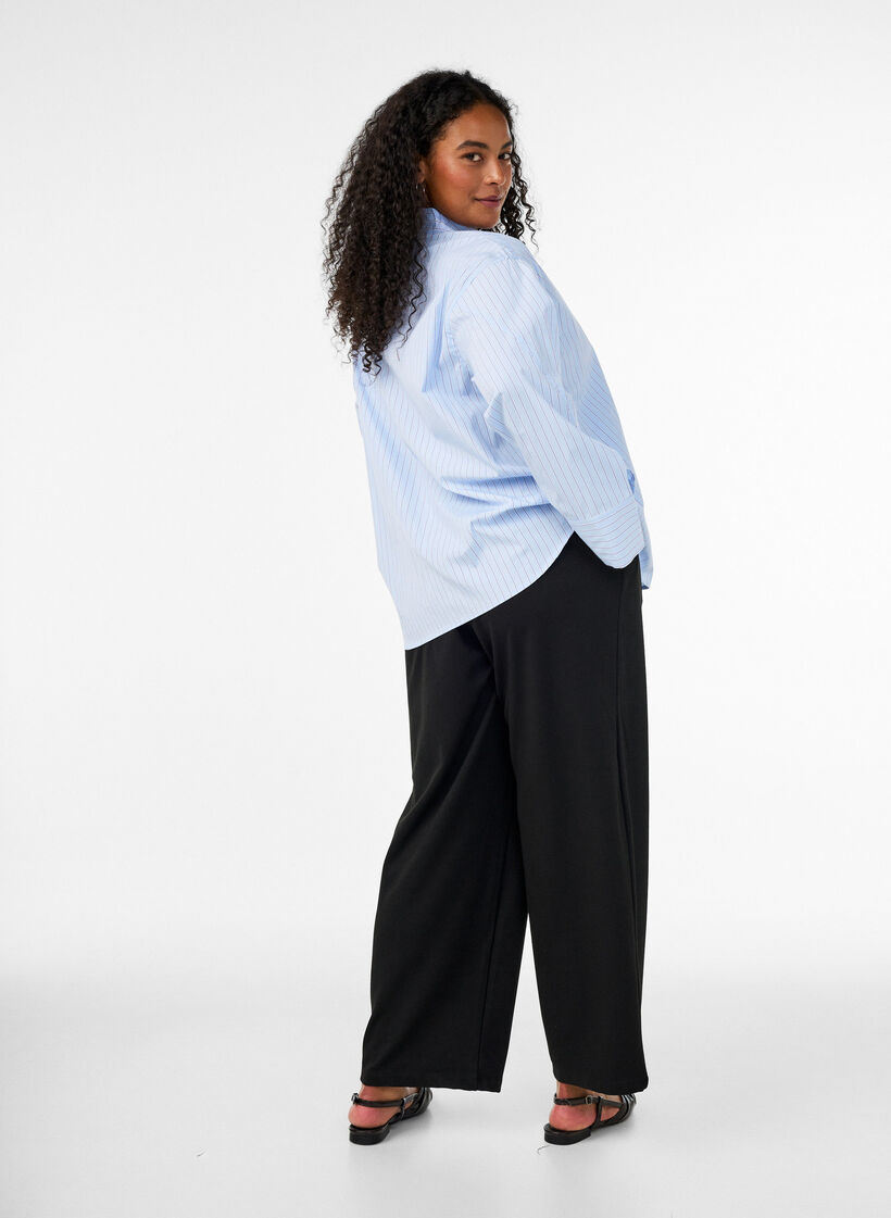 L&oslash;se jerseybukser med h&oslash;j talje, Sort, Model image number 1