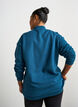 Lang sweatshirt med h&oslash;j hals og broderet tekst, Bl&aring;, Model image number 2