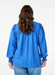 Viskosebluse med smock og rynkedetaljer, Bl&aring;, Model image number 2