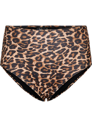 Højtaljet bikinitrusse med leoprint, Leopard Print, Packshot image number 0