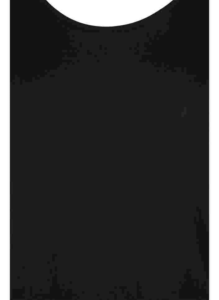 Kortærmet viskose kjole med rygdetalje, Black, Packshot image number 2