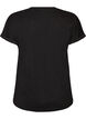 T-shirt i bomuld med blomstermotiv, Sort, Packshot image number 1