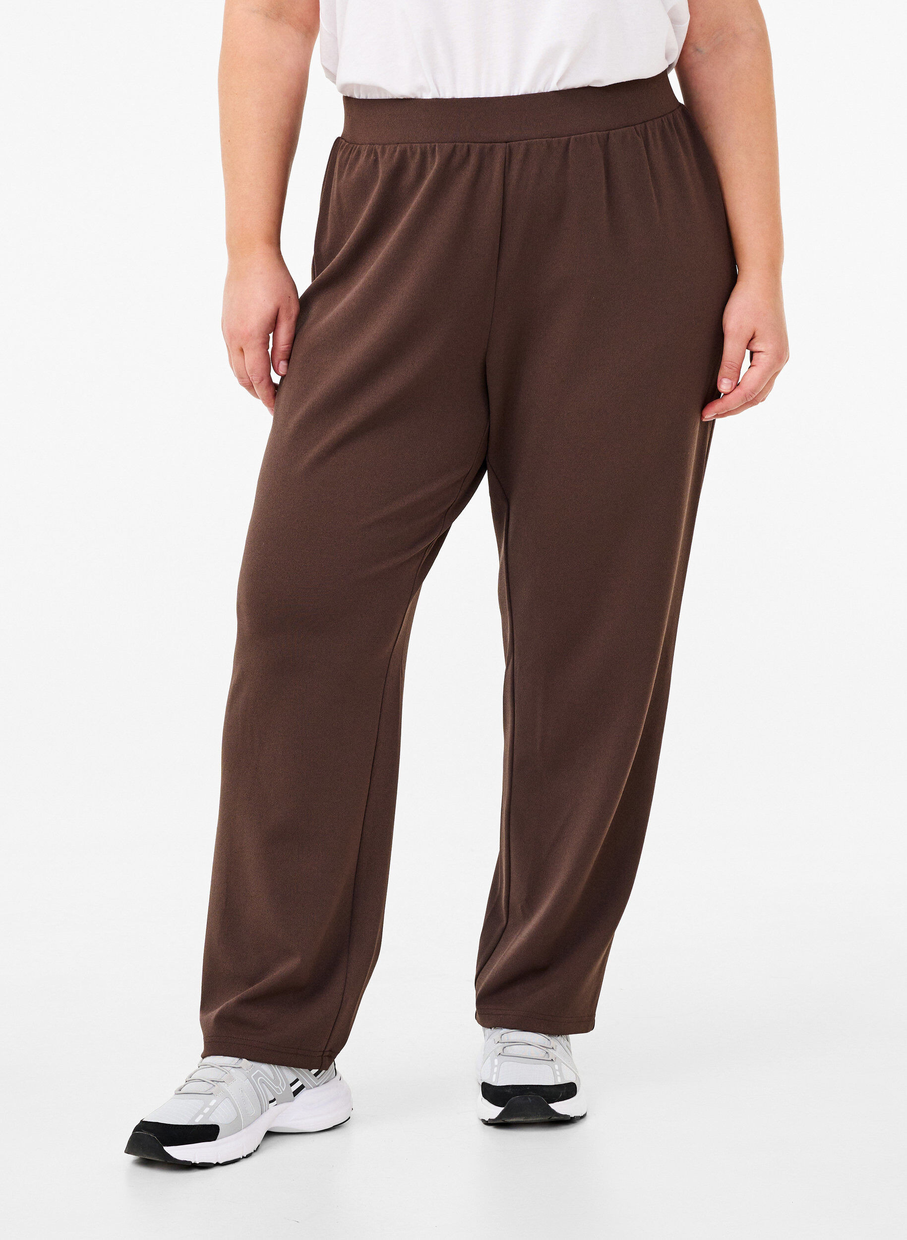 ZizziBukser med straight fit, Brun, Model image number 2
