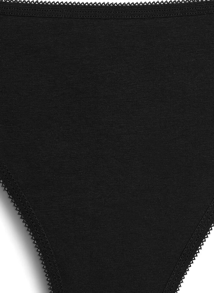 7-pak g-streng i bomuld med lav talje, Sort, Packshot image number 2