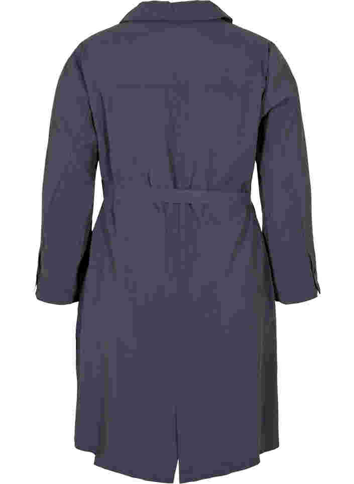Viskose kjole med knapper og bælte, Odysses Gray, Packshot image number 1