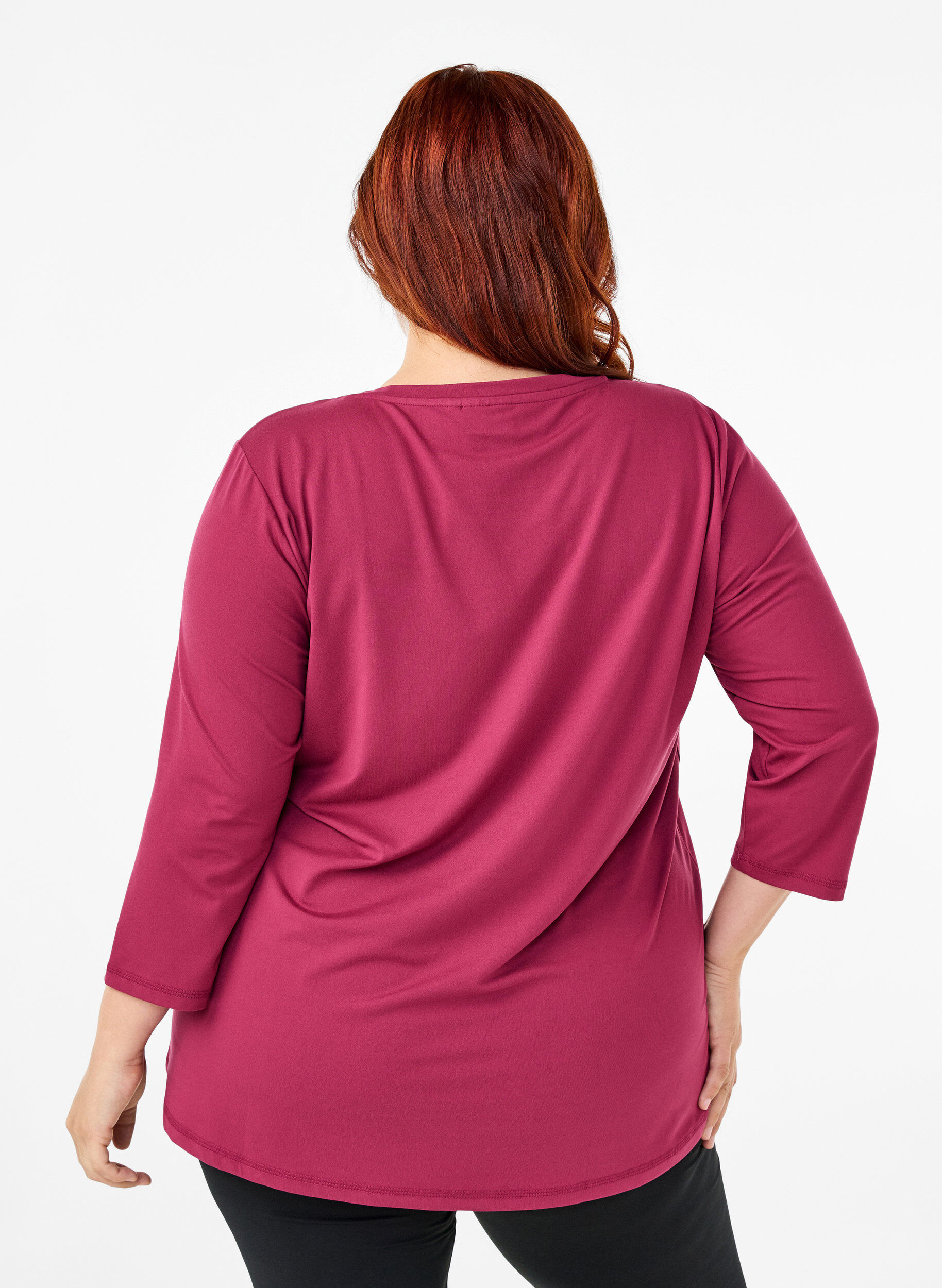 ZizziTr&aelig;ningsbluse med 3/4 &aelig;rmer, R&oslash;d, Model image number 2