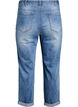 7/8 jeans med opsm&oslash;g og h&oslash;j talje, Bl&aring;, Packshot image number 1