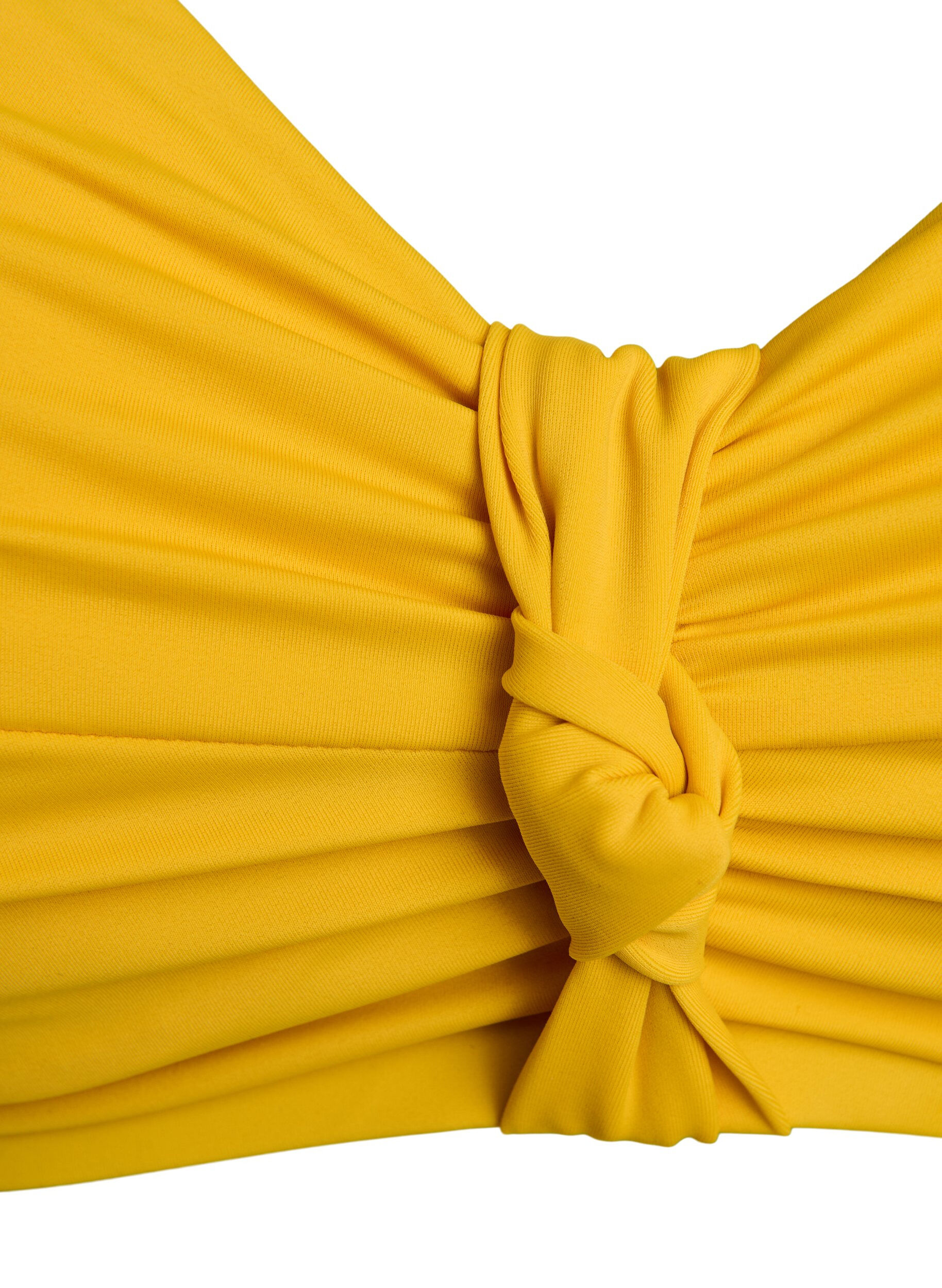 Zizzi Bikini bh med b&oslash;jle og knudedetalje, Gul, Packshot image number 2