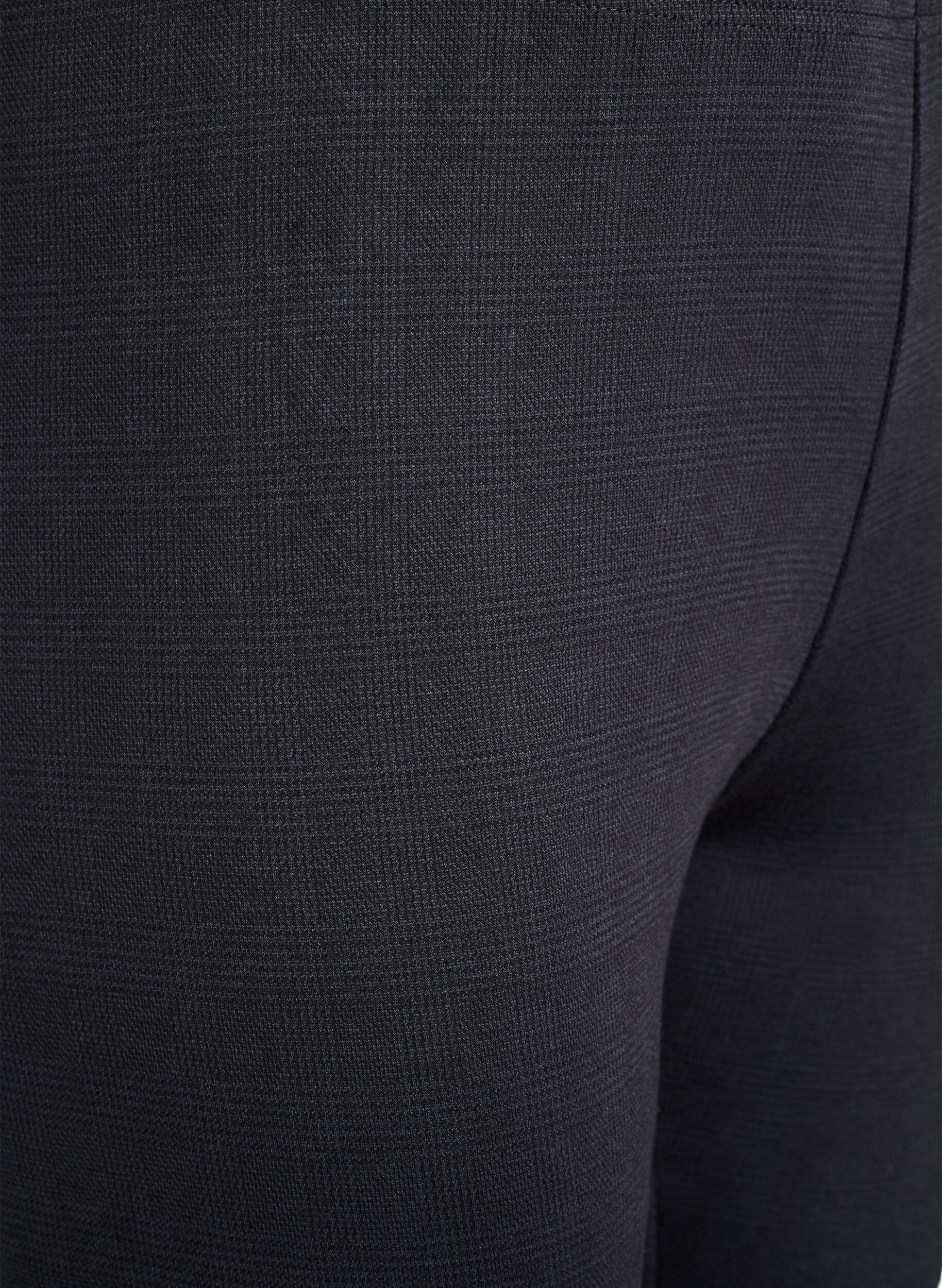 Zizzi Leggings med regul&aelig;r talje og m&oslash;nster, Sort, Packshot image number 2