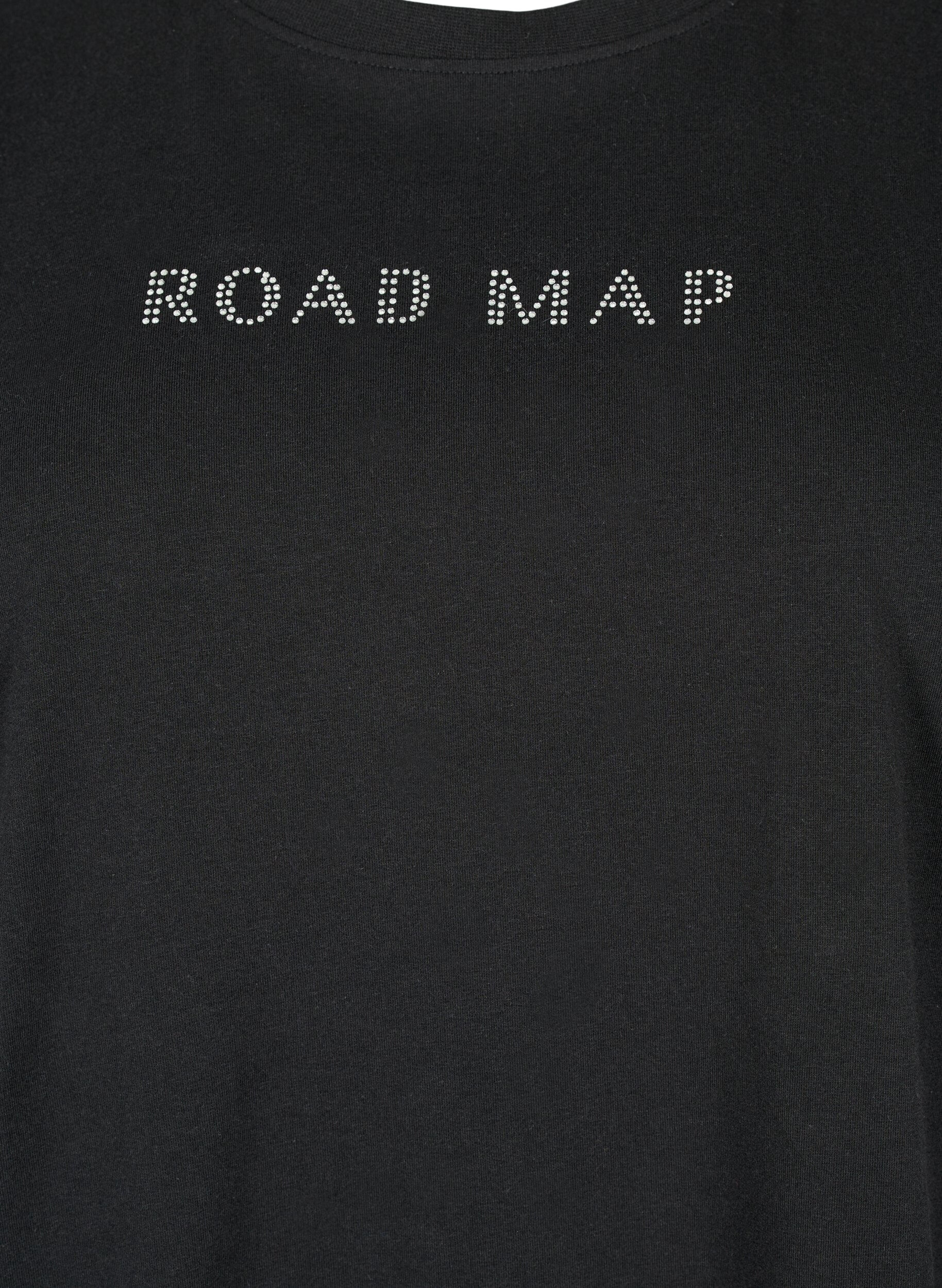 Zizzi T-shirt i &oslash;kologisk bomuld med similisten, Black, Packshot image number 2