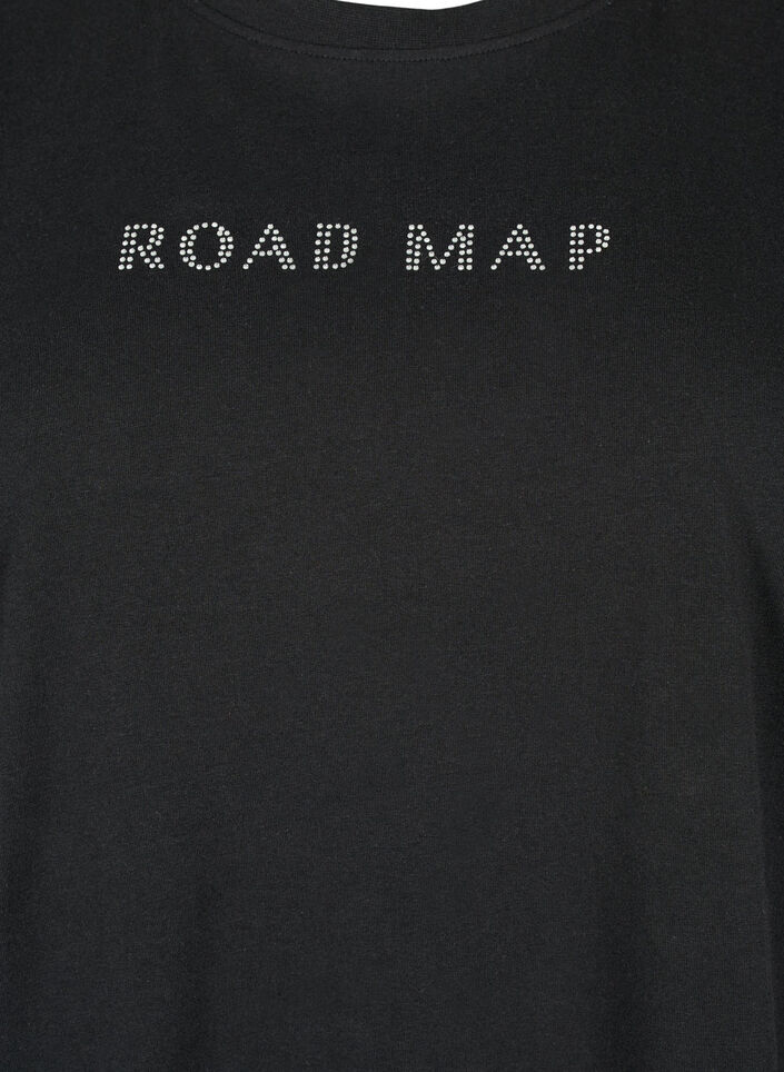 T-shirt i &oslash;kologisk bomuld med similisten, Black, Packshot image number 2