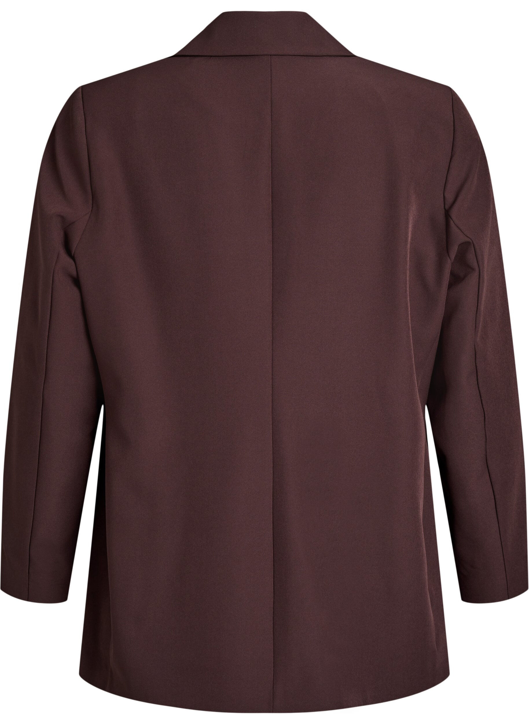 ZizziKlassisk blazer med knaplukning, Brun, Packshot image number 1