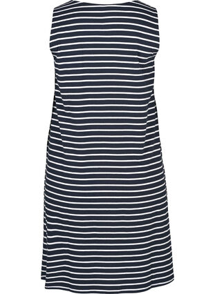 Ærmeløs kjole i bomuld, Night sky stripe, Packshot image number 1