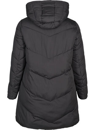 Lang vendbar jakke med hætte, Black COMB, Packshot image number 1