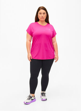 Kortærmet trænings t-shirt, Neon Pink Glo, Model image number 2