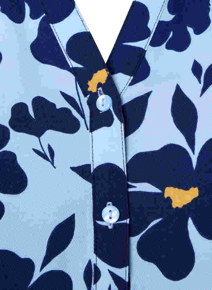 Langærmet bluse med v-udskæring, Flower AOP, Packshot image number 2
