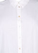 Lang skjorte i bomuldsmix med hør , Hvid, Packshot image number 2