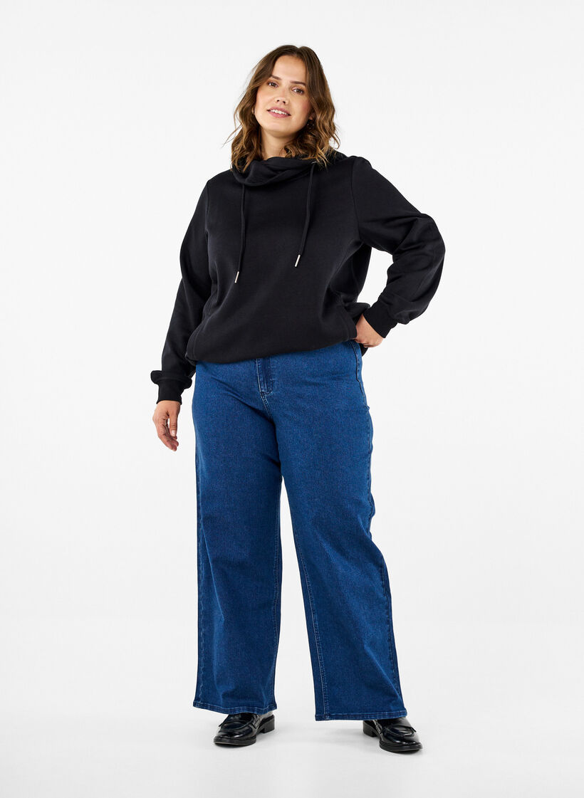 Jeans med vide ben, Bl&aring;, Model image number 0