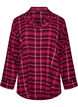 Ternet pyjamasskjorte i bomuld med lange &aelig;rmer, R&oslash;d, Packshot image number 0
