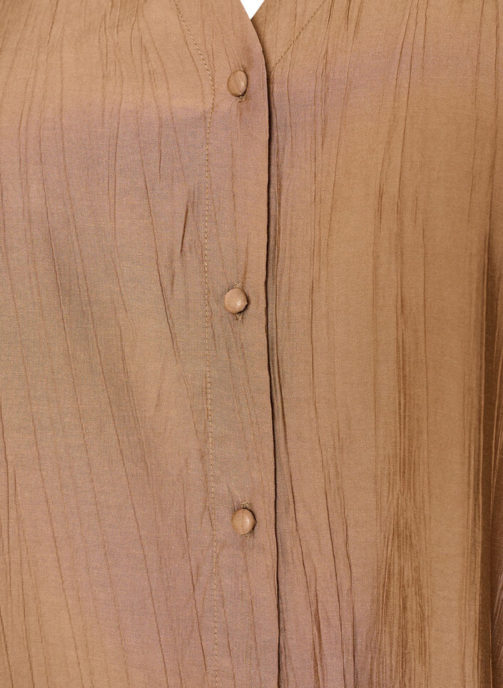 Viskosebluse med knapper og struktur, Brun, Packshot image number 2
