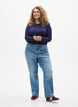 Ensfarvet bluse med lange &aelig;rmer, Bl&aring;, Model image number 1