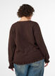 Cardigan med harlekinm&oslash;nster og V-hals, Brun, Model image number 2