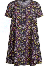 Kort a-shape kjole med blomsterprint, Bl&aring;