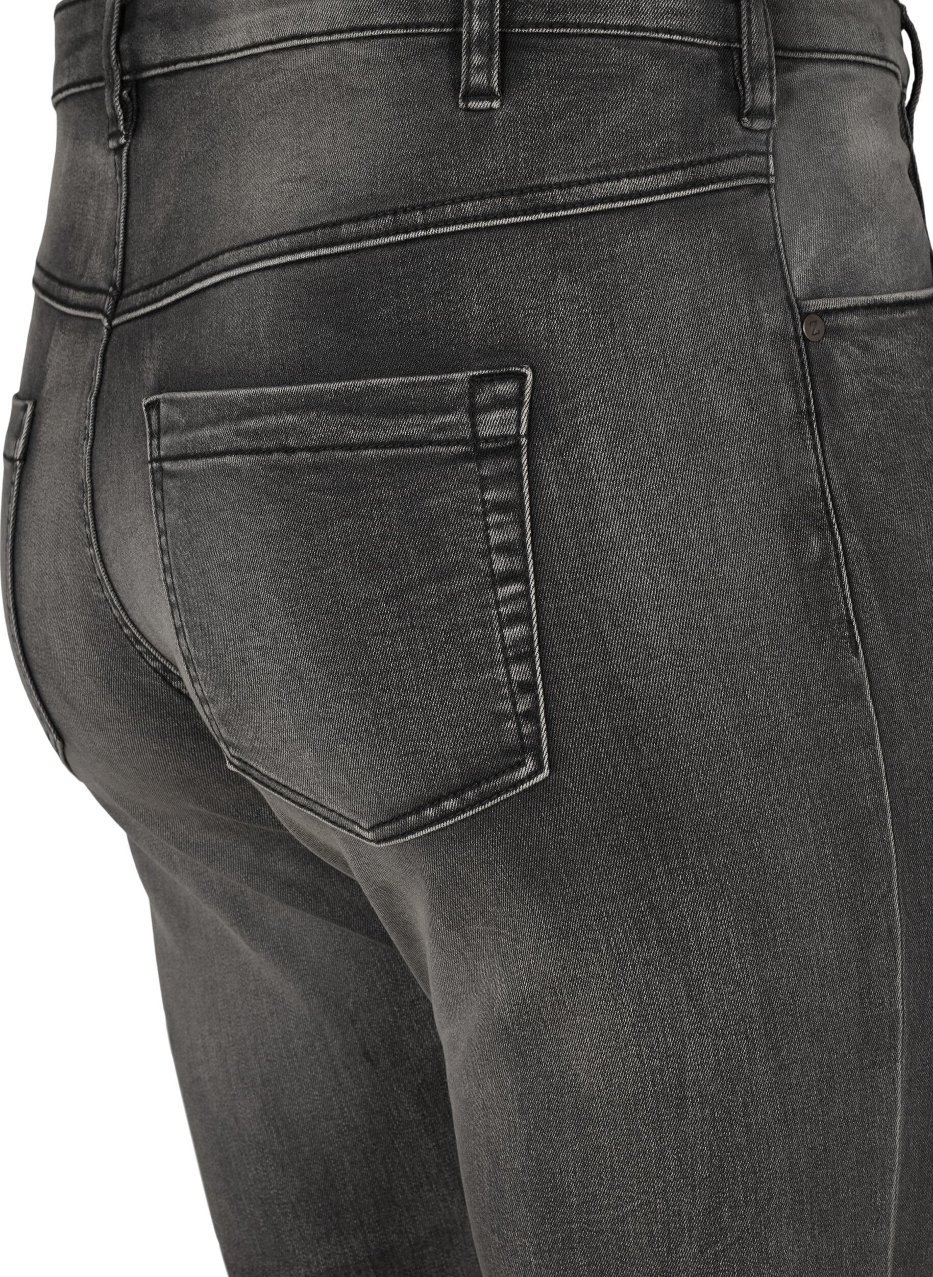 Zizzi Slim fit Emily jeans med normal talje, Gr&aring;, Packshot image number 3