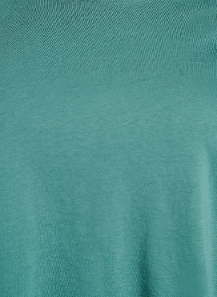 Basis t-shirt i bomuld med rund hals, Gr&oslash;n, Packshot image number 2