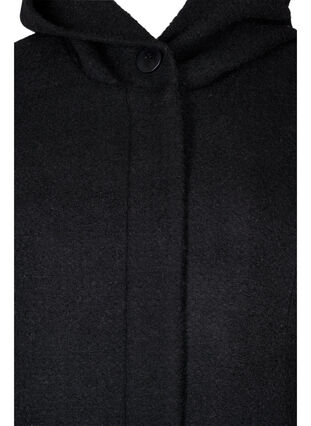 A-formet frakke med hætte, Black, Packshot image number 2