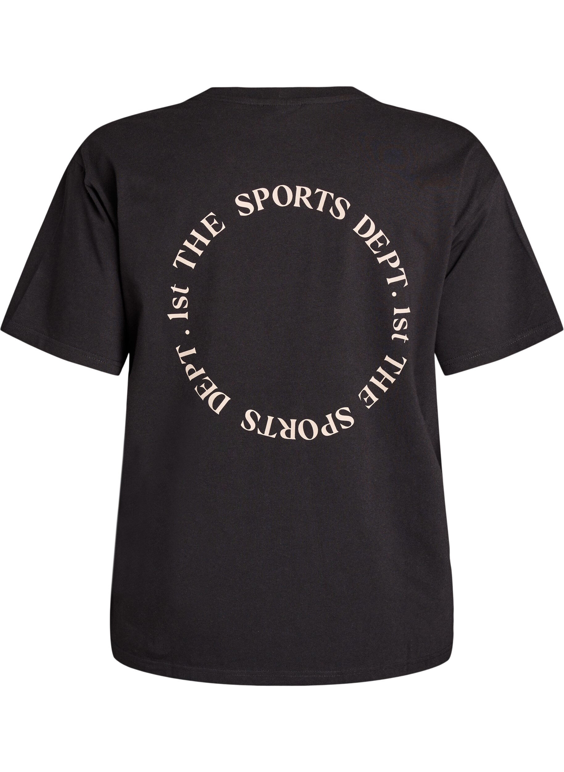 ZizziSporty t-shirt i &oslash;kologisk bomuld, Sort, Packshot image number 1