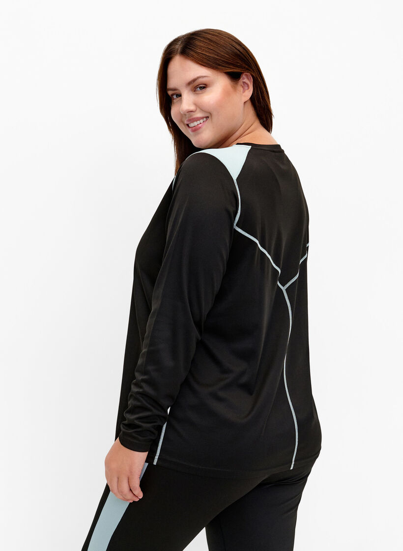 Skiundertrøje med colorblock, Black w. Gray Mist, Model image number 1