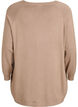 Strikbluse med knapper i siden, Beige, Packshot image number 1
