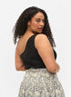 One-shoulder top i bomuld, Black, Model image number 1